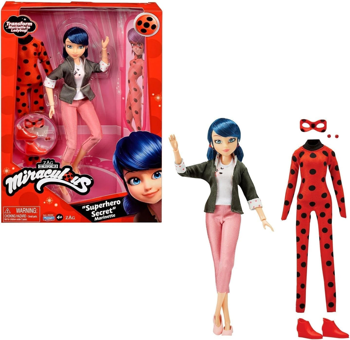 Bandai – Miraculous Ladybug – 26 cm große Ankleidepuppe mit zwei Outfits – Ladybug – P50355 Naty Shop Dolls Standardtitel