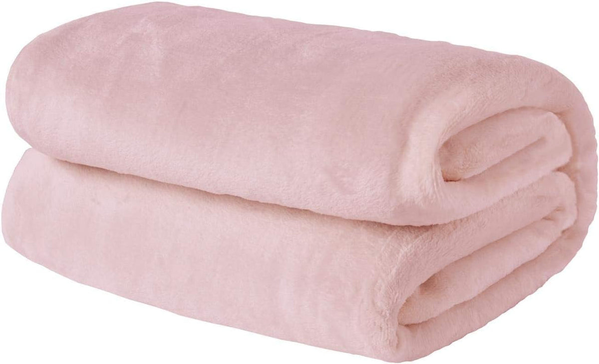 Brentford's Flanell-Fleecedecke, extra weich, groß, flauschig, warm, Tagesdecke für Schlafzimmer, Einzelbett, Sofa, Couch, Blush Pink – 120 x 150 cm. Betten und Decken. Beuche den Brentfords-Store, mehrere Farben komplett