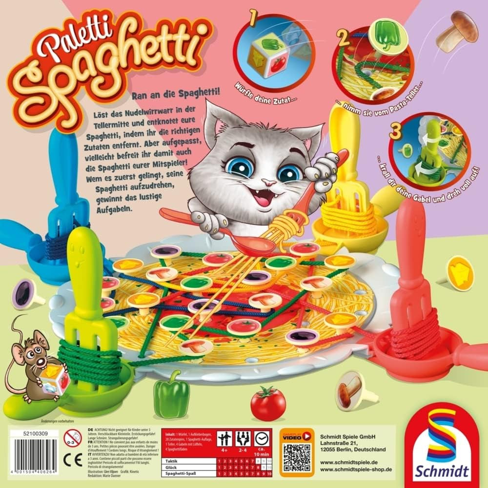 Schmidt Spiele 40626 Paletti Spaghetti, Actionspiel für Kinder und Erwachsene