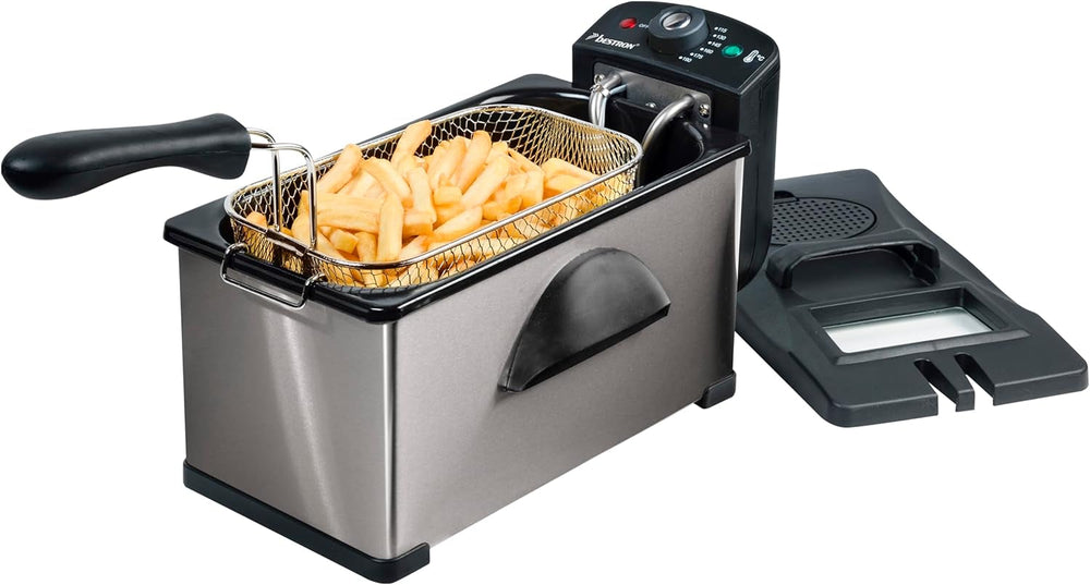 Bestron Ölfritteuse mit Kaltzonentechnologie, 3,5 Liter, 2000 Watt Appliances Naty Shop Silver Single
