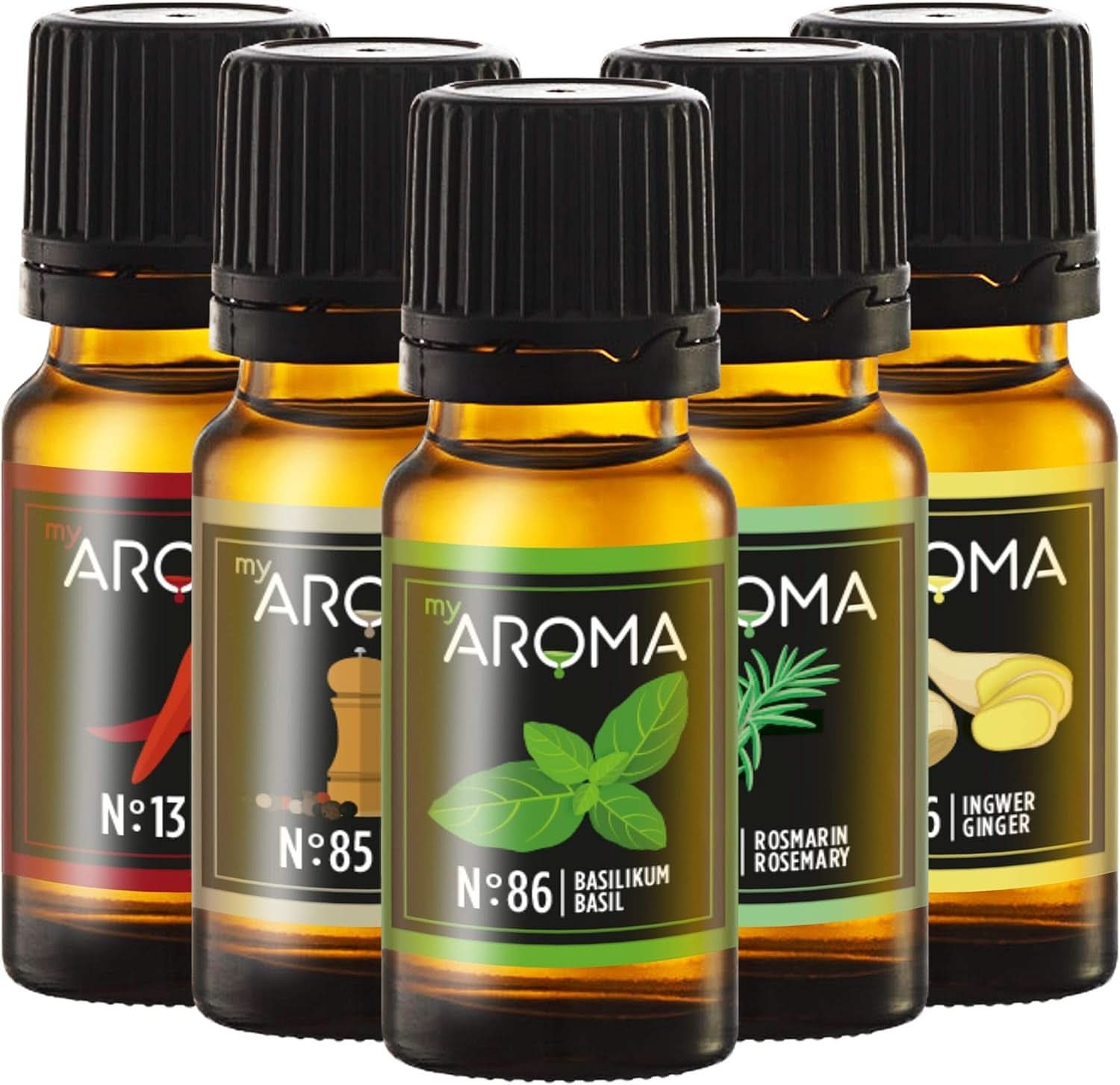 Myaroma | Set: Wald & Wiese – Naturreines Aroma mit Fruchtaroma und Fruchtaroma (5 x 10 ml) | Zuckerfreie und ungesüßte Grillpfanne von Naty Shop Sweeteners