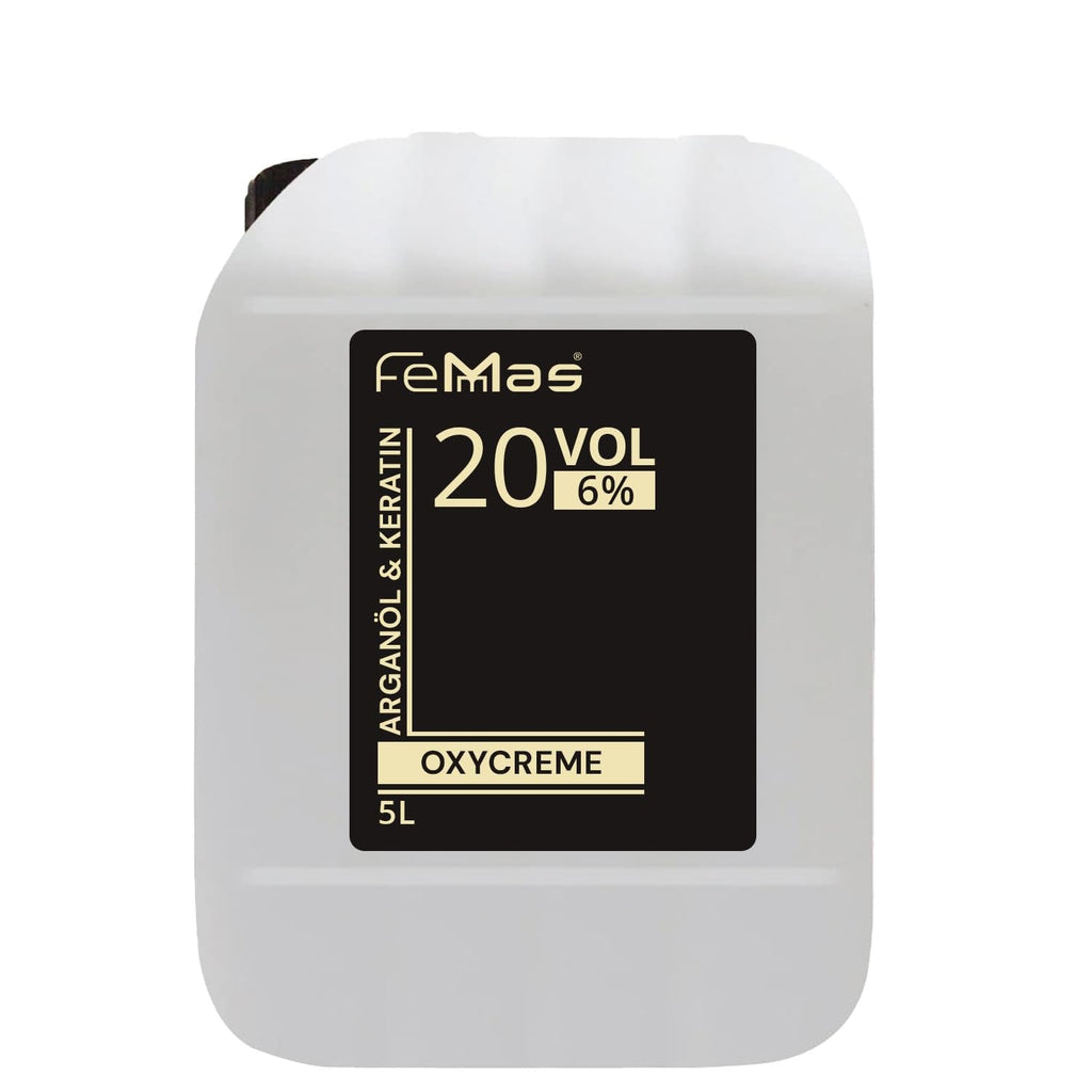 FemMas Oxycreme in 6% 1000 ml I Agent oxidant pentru colorarea și vopsirea părului I Aplicare ușoară și fixare optimă I Dezvoltator pentru rezultate uniforme în calitate de salon I Dezvoltator pentru colorarea părului Vopsea pentru par Naty Shop 6 5 litri (1 pachet)