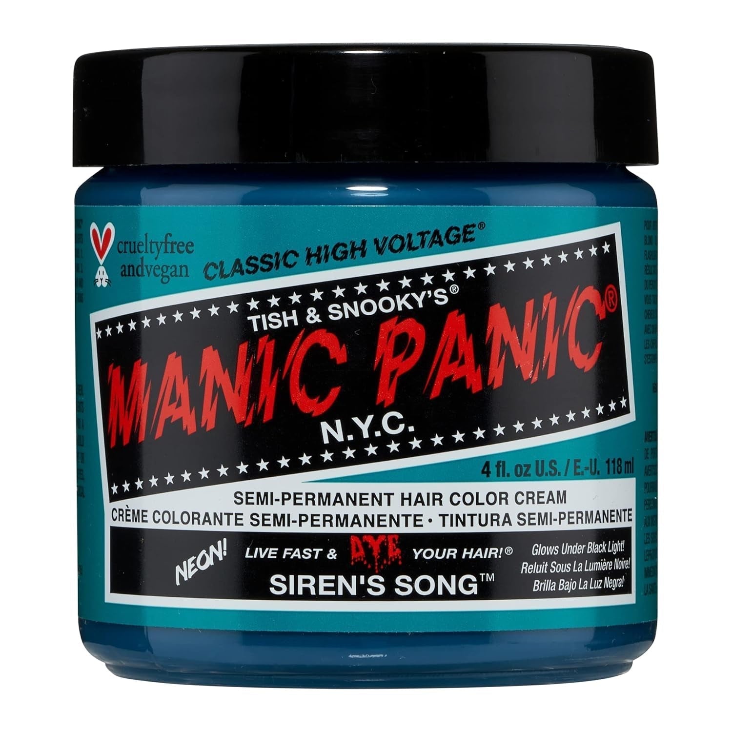 Manic Panic Electric Lizard Classic Cream, vegan, fără cruzime, vopsea de păr verde semipermanentă 118ml