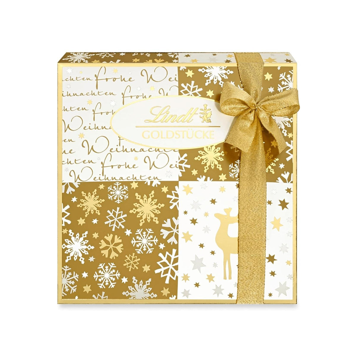 Lindt Chocolate | Cutie de praline Gold Pieces | 180g | 18 praline în 10 sortimente ca sortiment fin de praline, unele cu alcool | Cutie cadou premium cu praline de Crăciun