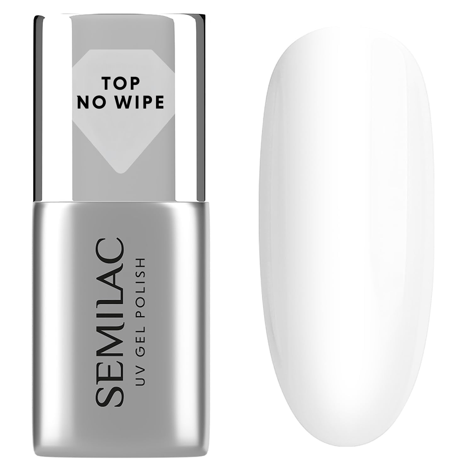 Lac de unghii Semilac Top Coat 7 ml, inovator, UV/LED, pentru ojă hibridă, finisaj lucios, protejează, transparent