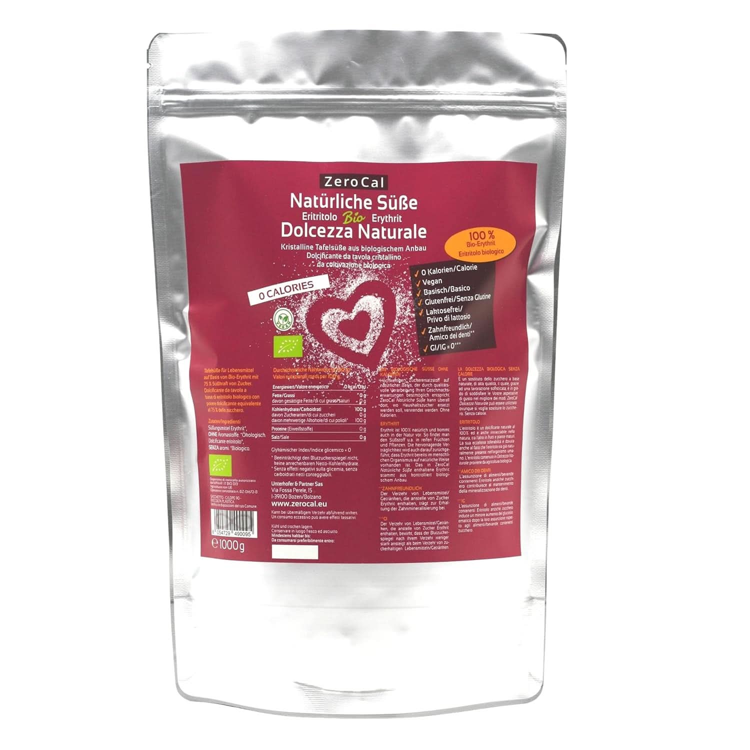 Zerocal - Eritritol organic 1KG Indulcitori Naty Shop
