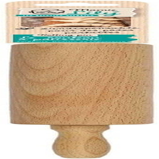 , KP5715, Nudelholz aus Holz, ergonomisch und leicht zu reinigen, ideal zum Ausrollen von Teig und Keksen, Maße 44,5 cm, braune Farbe