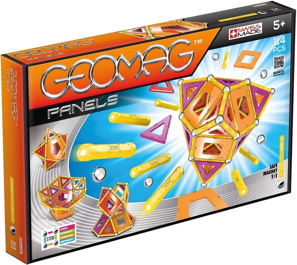 Geomag Classic Panels 192 Stück Magnetisches Spielzeug für Kinder, Geschenk für Jungen und Mädchen im Alter von 5 6 7 8 9 10 11 12 13 Jahren, magnetische Konstruktionen, Kinderspielzeu