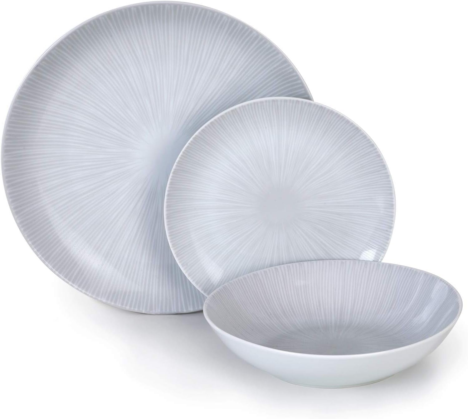 Barazzoni 82000625, Geschirrset, 18-teilig, 6 Personen, grau, Porzellan Geschirrsets Naty Shop Standardtitel