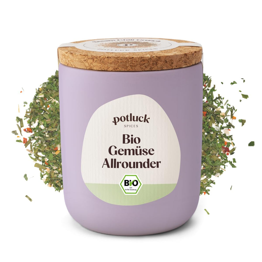 Potluck | Bio Sizilianisches Zitronensalz | Gewürzsalz für Fisch, Meeresfrüchte, Gemüse, Salate und Dressings | 140g im Keramiktopf