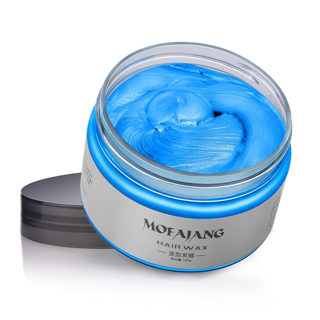 Culoarea temporară a părului Ceară Pomadă naturală, Formula de plante lavabilă Ton de păr pentru bărbați Femei, Ceară de vopsire a părului Mat pentru coafură fără grăsimi pentru petreceri, Cosplay și Halloween, 120g (Purple) Vopsea pentru par Naty Shop Albastru