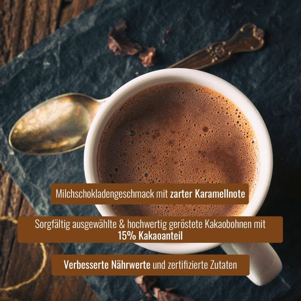 Cocoa Fantasy Hot Choc Powder, 1 kg Kakaopulver für heiße Schokolade, 15 % Kakaoanteil Naty Shop