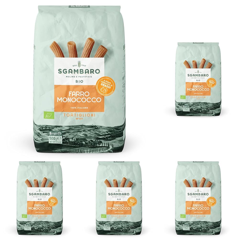 Bio-Tortiglioni-Nudeln Nr. 89 – 500 g Fettarme Weizennudeln – Geringer Fettgehalt – Ballaststoff- und Proteinquelle