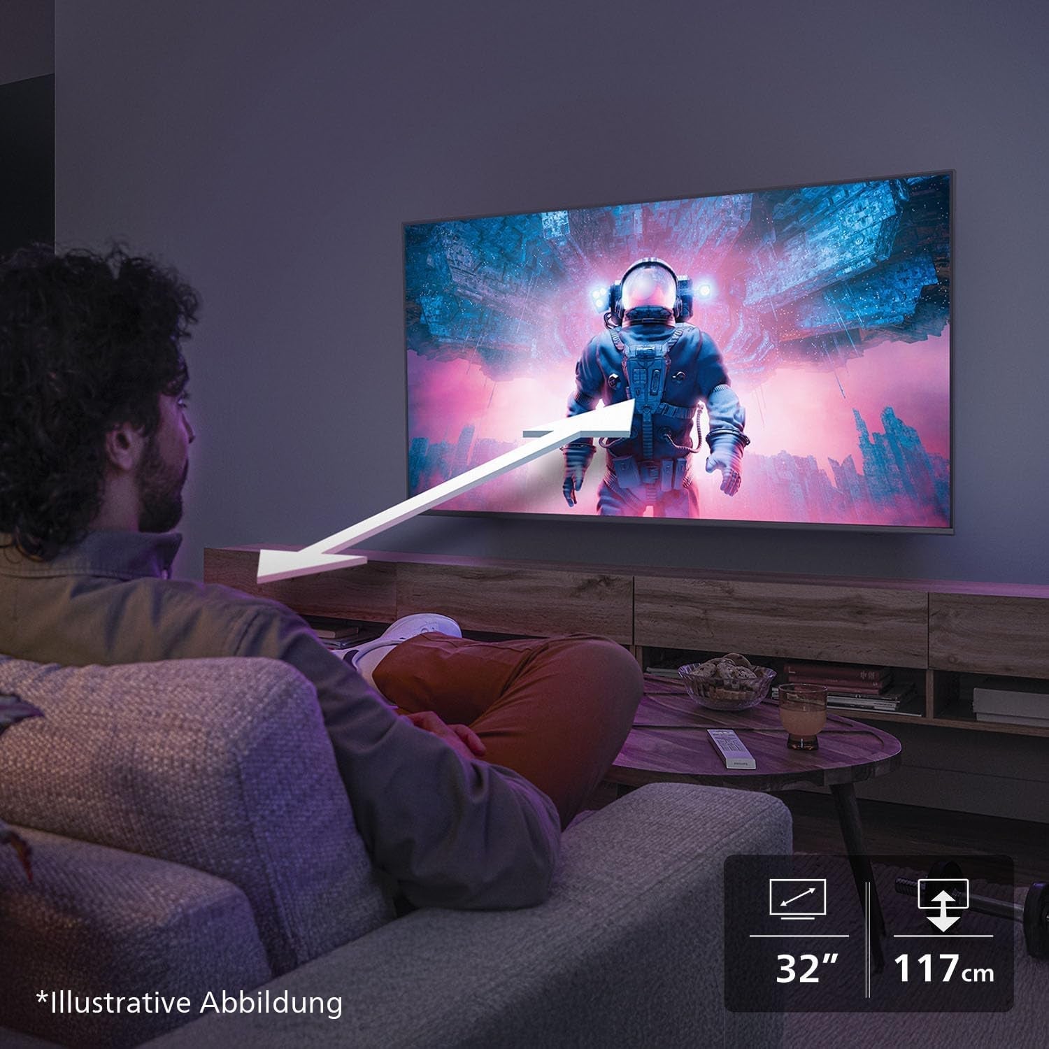 Televizor inteligent LED Philips 32PFS6000 2K HD - ecran de 32 de inci cu Pixel Plus, platformă Titan OS și sunet Dolby Digital - Funcționează cu Alexa și Google Assistant