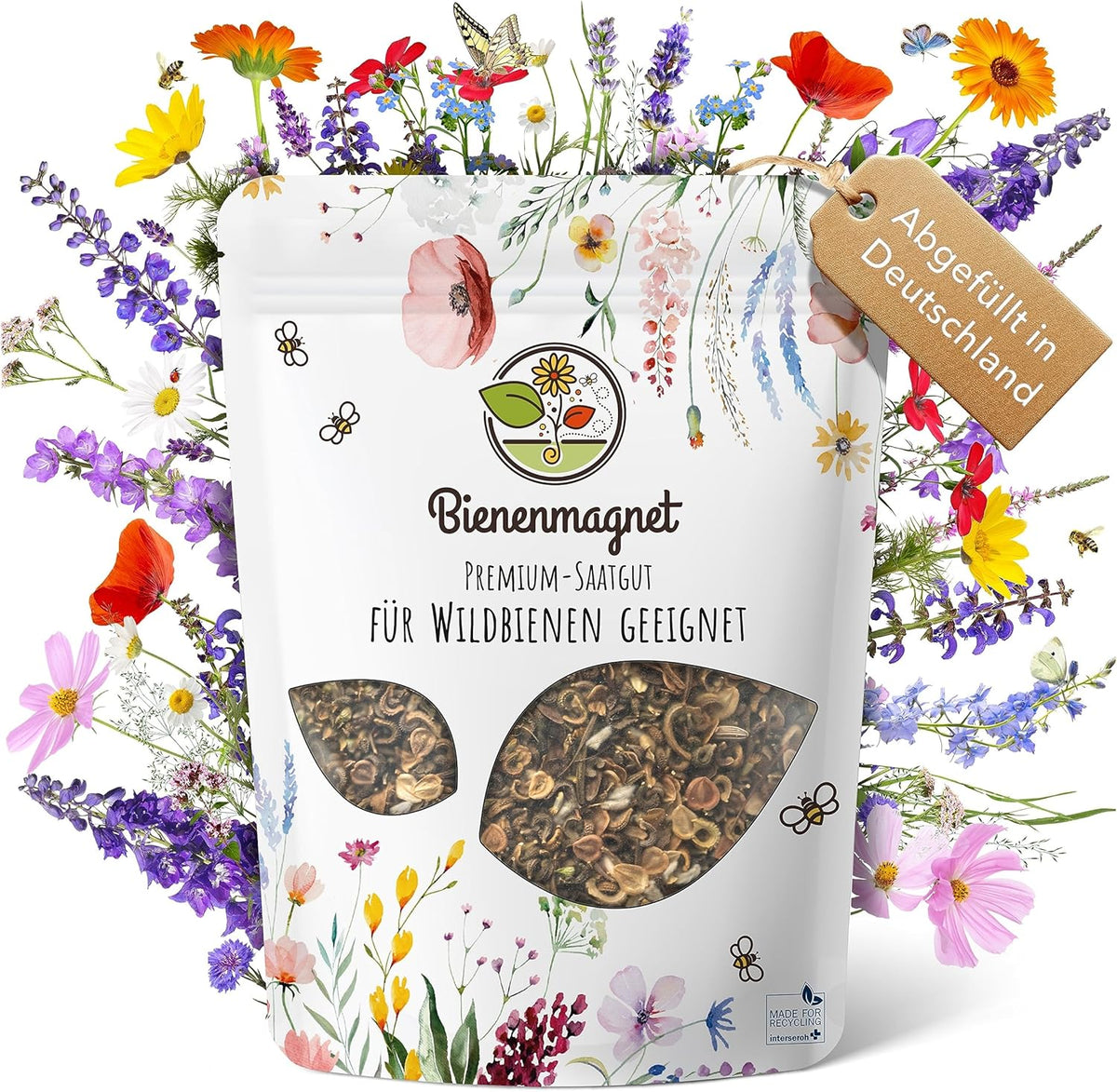 100g Semințe de flori sălbatice premium pentru o pajiște cu flori colorate - Amestec vibrant și bogat în nectar pentru semințe de flori pentru albine și fluturi (include carte electronică GRATUITĂ)