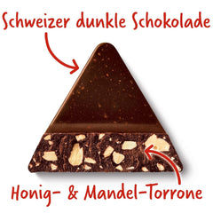 Toblerone Dark 20 x 100 Gramm, dunkle Schweizer Schokolade mit Honig und Mandelnougat Naty Shop Schokoladenbonbons