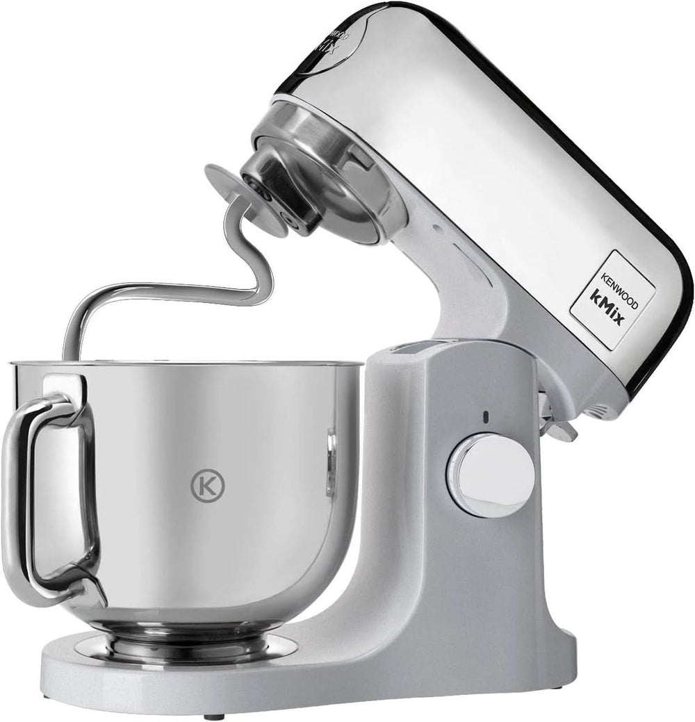 Kenwood Kmix Editions KMX760CH Küchenmaschine, 5 L Edelstahl Schüssel, Safe-Use-Sicherheitssystem, Metallgehäuse, 1000 Watt, Inkl. 3-teiliges Patisserie-Set und Spritzschutz, Chrom Mutter und Kind Naty Shop