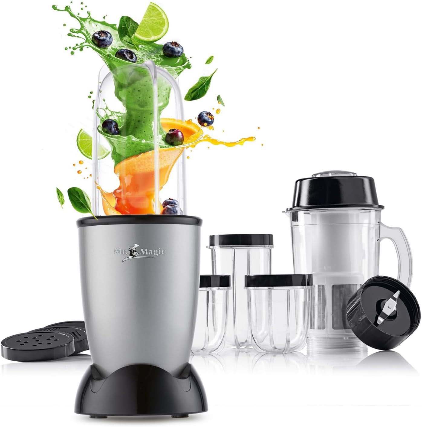 Gourmetmaxx Mr Magic Blender, Smoothie Maker mit XXL Naty Shop Zubehörpaket