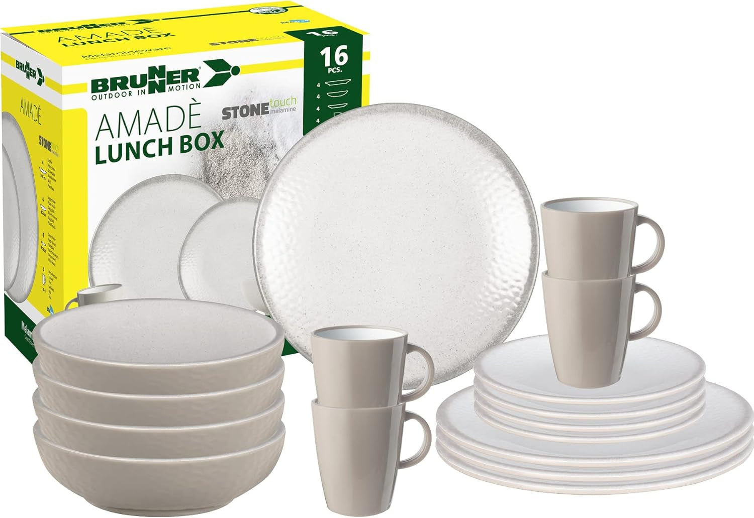 ESS Geschirr, Melamin, Lunchset, 16-teilig Geschirrsets Naty Shop Standard