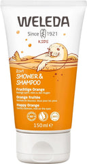 WELEDA Bio Kids 2-in-1 Shampoo und Duschgel, orange, geeignet für Kinder ab drei Jahren (1 x 150 ml) Mutter und Kind Naty Shop