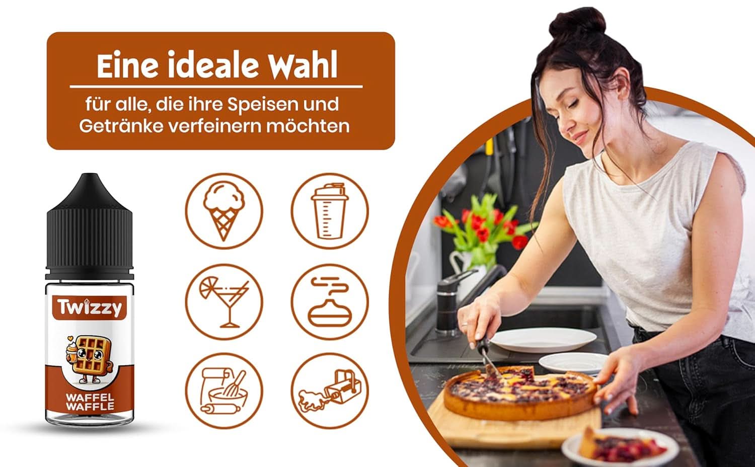 Twizzy Waffel-Lebensmittelaroma – 30 ml – Intensives Aroma – Ideal zum Backen Arome Naty Shop