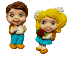 Set 2 decoratiuni comestibile din zahar, "La scoala" Decoratiuni din Pasta de Zahar Naty Shop