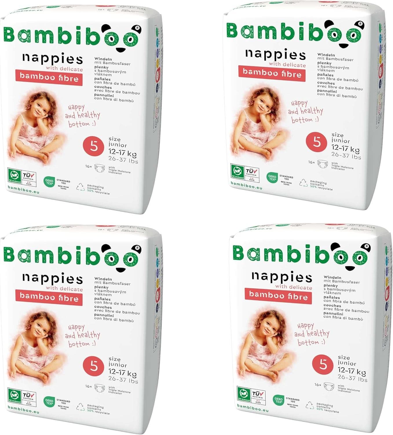 Bambiboo-Wegwerfwindeln, hautfreundlich, Nabelöffnung, verschiedene Größen, Mutter- und Babywindeln von Naty Shop, Größe 5, 64 Stück