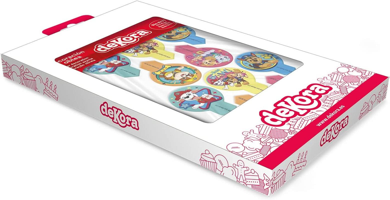 Dekora, Dekorapin Paw Patrol Essbare Kuchendekorationen, 20 Esspapierwaffeln – 6,5 x 4 cm Naty Shop