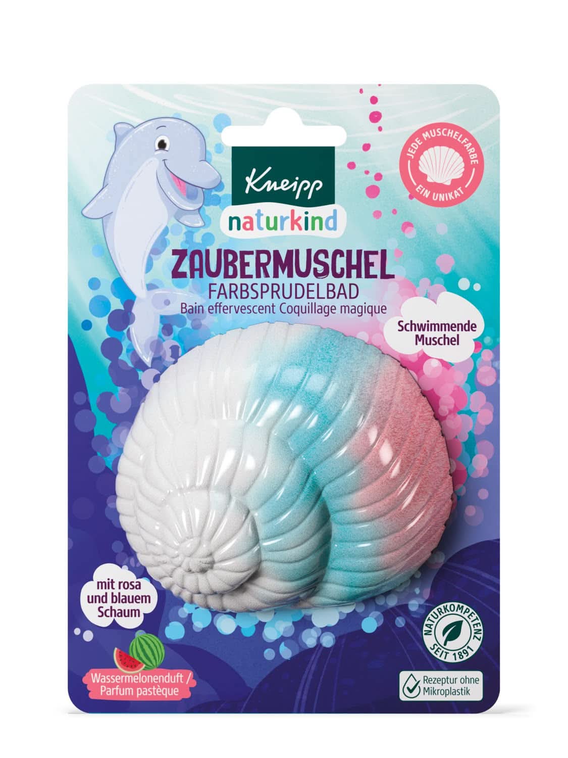 Kneipp Naturkind, Badezusatz mit wertvollem Traubenkernöl und Avocado – schwimmendes Peeling mit Melonengeschmack für magischen Badespaß – 1 Stk. Naty Shop Dusche und Bad