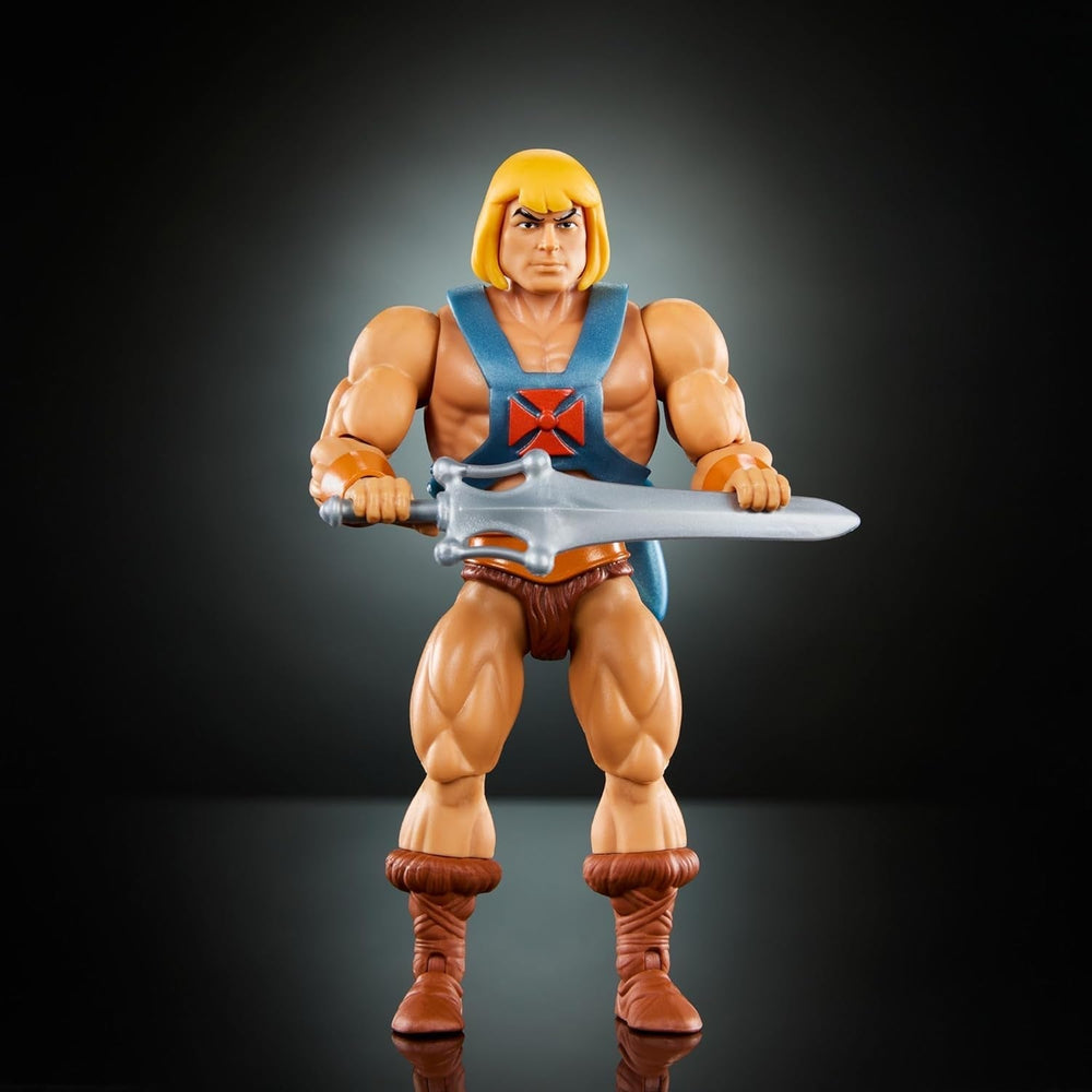 Masters of the Universe Origins Spielzeug, He-Man-Actionfigur aus der Cartoon-Kollektion, lebensgroß, ca. 14 cm großer Held mit Rüstung, 2 Schwertern und Mini-Comics HYD17 Actionfiguren Naty Shop