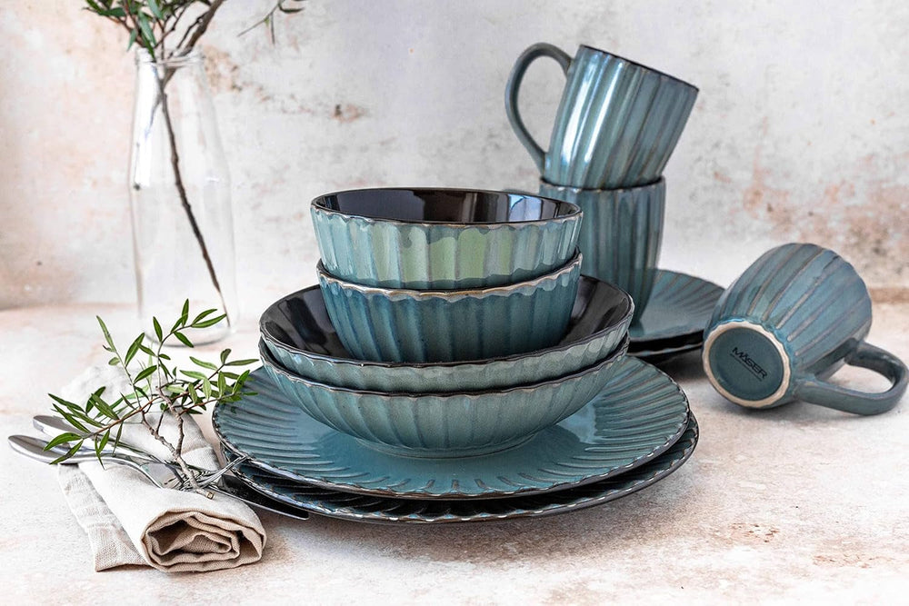 MÄSER 931966 Confino Tafelservice für 4 Personen im modernen Vintage-Look, 12-teiliges Frühstücksservice Tafelservice Naty Shop