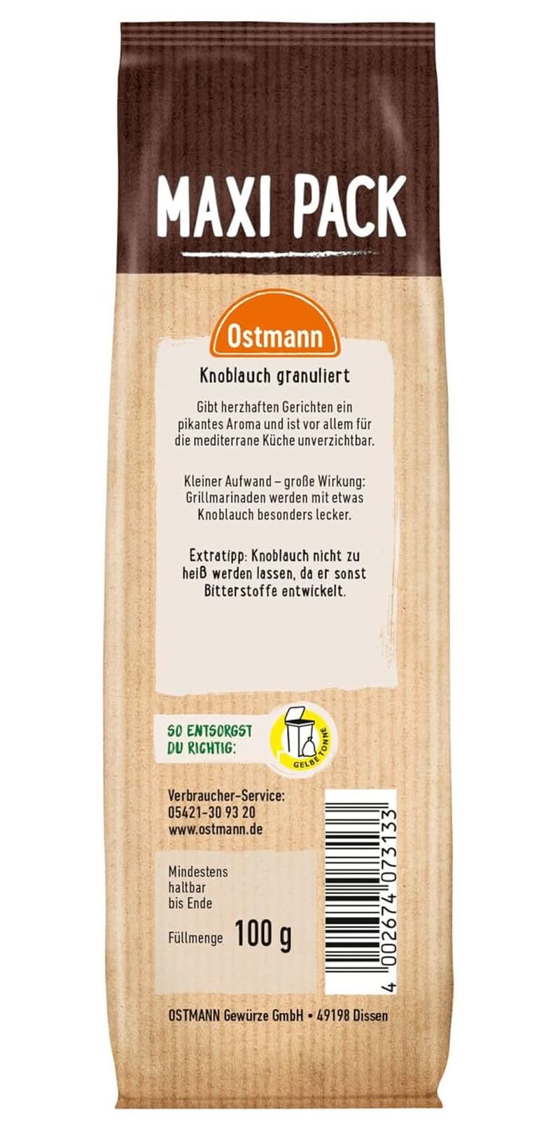 Ostmann - Knoblauchgranulat, 100 Gramm Condimente Naty Shop