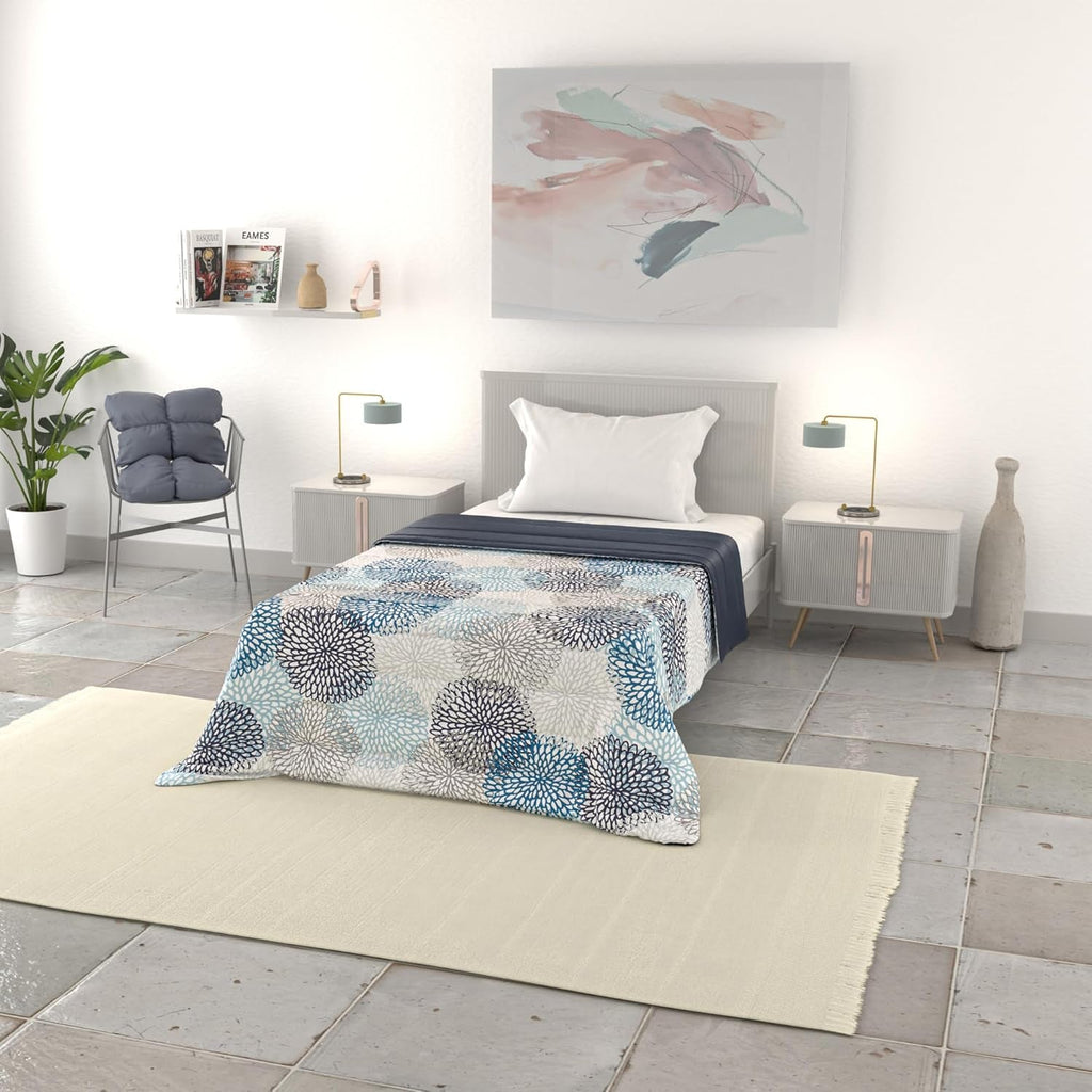 Cuvertură de vară Basic, microfibră, dungi de blugi, 200X240Cm Plapumi si pilote Naty Shop Soffioni Blu 200X240Cm