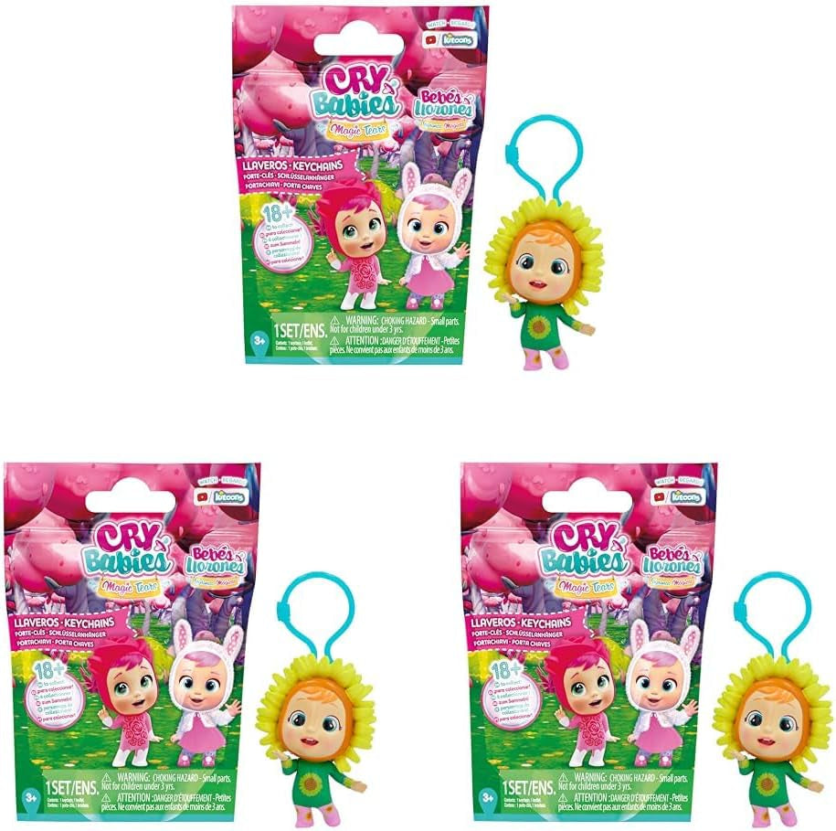 CRY BABIES MAGIC TEARS Schlüsselanhänger| Überraschungs-Sammelpuppe Schlüsselanhänger, 7cm | Geschenk, Spielzeug für Kinder ab 3 Jahre, Weiß