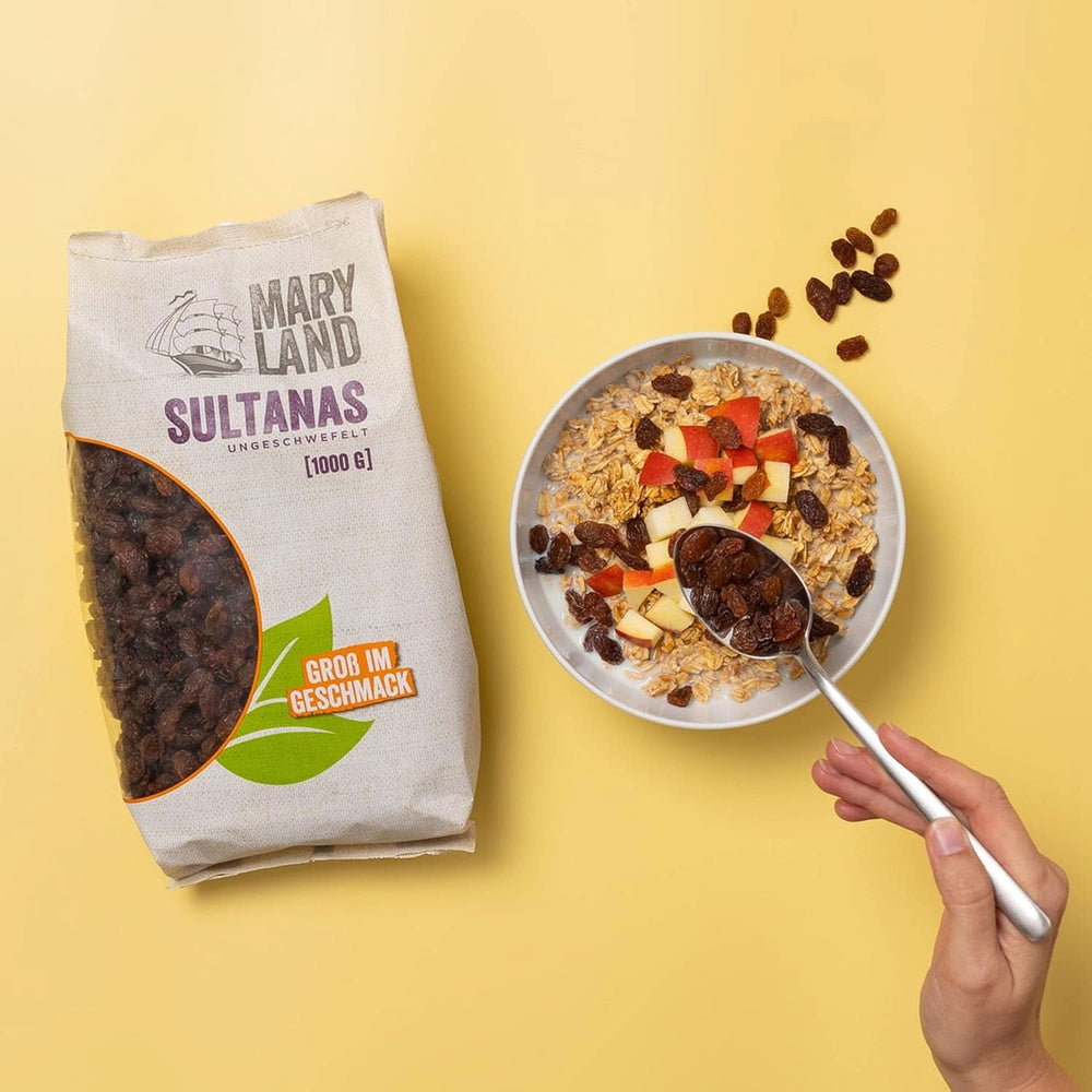 Maryland-Sultanas, getrocknete Rosinen, natürlich süß, ohne Zuckerzusatz – ohne Konservierungsstoffe, 1 kg dehydrierte Produkte Naty Shop