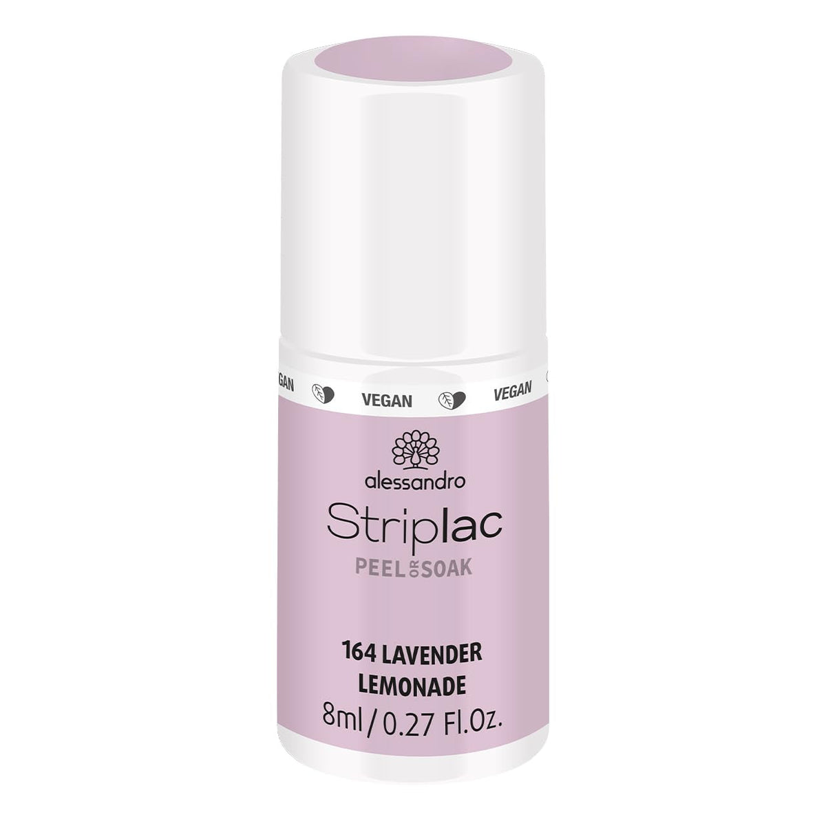 Oja UV alessandro Striplac Lavender Lemonade – Delicată și de lungă durată – Îndepărtare ușoară datorită tehnologiei de îndepărtare – Vegană și cruelty-free – 8 ml