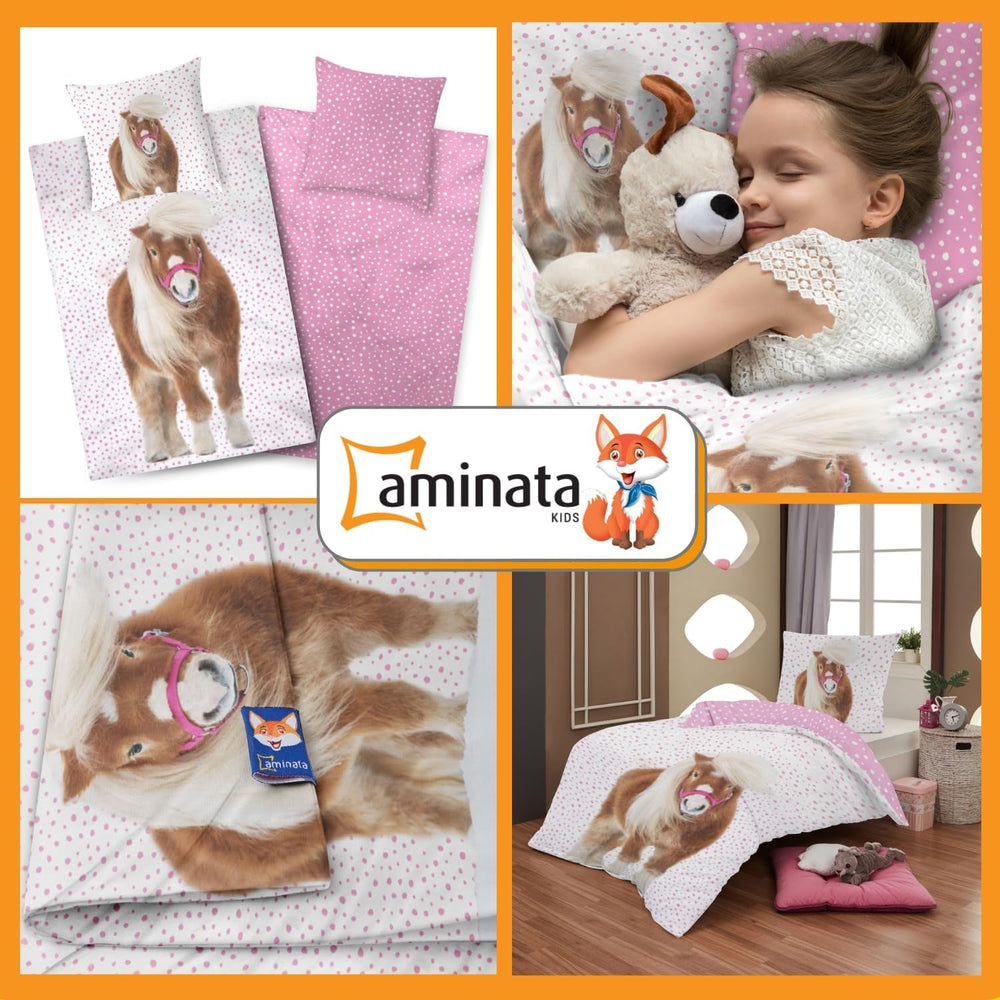 Aminata, Kinderbettwäsche mit Ponys Bettwäsche – Kinder Naty Shop