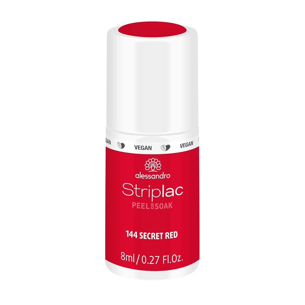 Oja UV alessandro Striplac Elegant Ruby – Delicată și de lungă durată – Îndepărtare ușoară datorită tehnologiei de îndepărtare peel-off – Vegană și cruelty-free – 8 ml