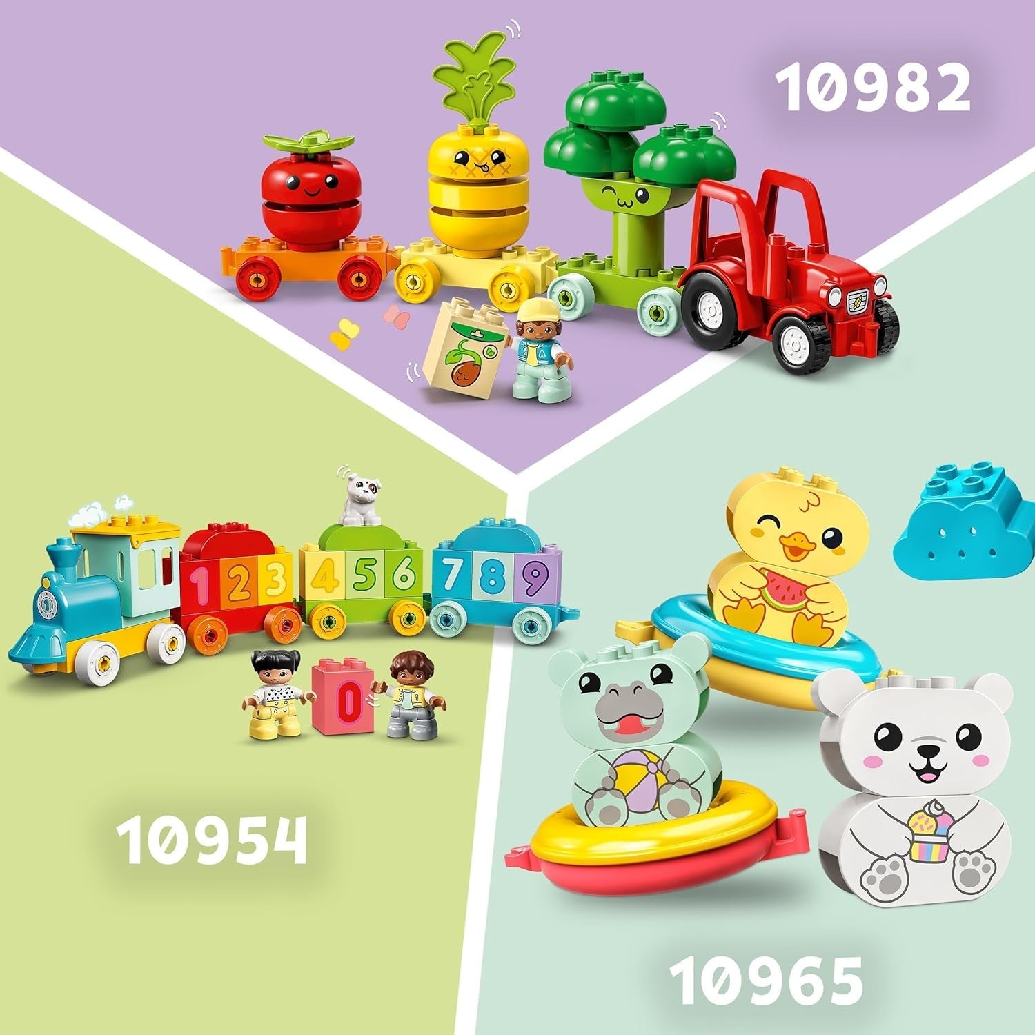 LEGO DUPLO My First Animal Train Set - Educational Toy for Toddlers - incl. Rooster, Horse, Lamb & Cow Farm Animal Figures, Birthday Gift for 1+ Year Old Boys & Girls - 10412