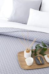 Cuvertură de pat Todocama Fine Boutique cu motiv Piqué, pentru primăvară, vară, toamnă și iarnă, 100% microfibră foarte moale, cuvertură multifuncțională, 140/150/160-250 X 260 cm, gri deschis Paturi si Cuverturi Besuche den Todocama-Store