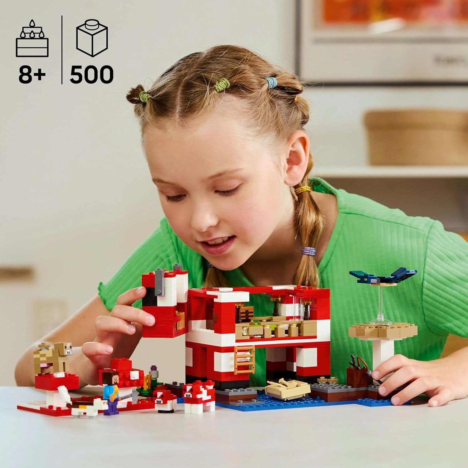 LEGO Minecraft Das Pilz-Kuhhaus, Videospiel-Bauspielzeug, Pilzland-Modell mit Minifiguren, Steve und anderen Charakteren, Spielset für Jungen und Mädchen ab 8 Jahren, 21270 Bausets. Beuche den LEGO-Store