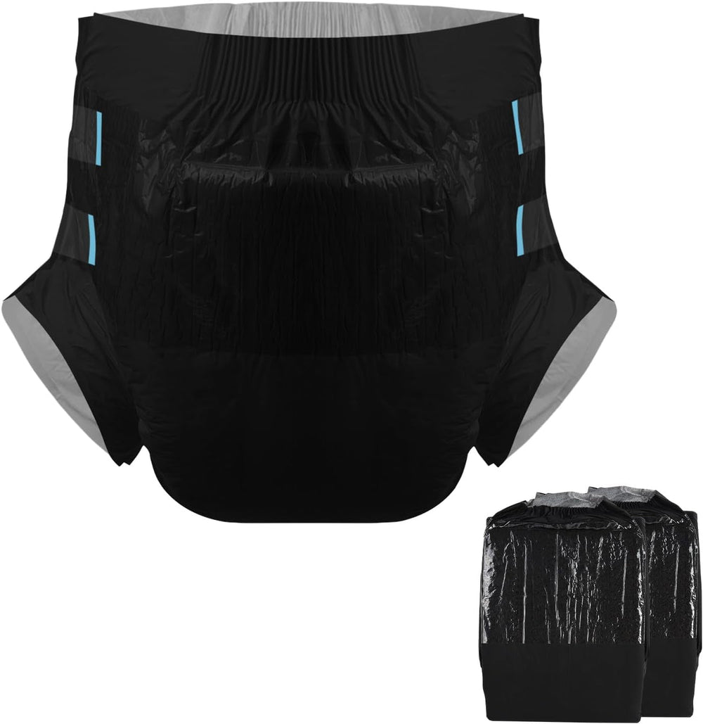Scutece pentru adulți CutiePlusU, suprafață uscată, absorbție maximă peste noapte, scutec de incontinență de unică folosință – albastru, roz, alb, 3 bucăți (medii 71-96 cm)