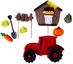Set 9 decoratiuni comestibile din pasta de zahar, Ferma Decoratiuni din Pasta de Zahar Nati Shop