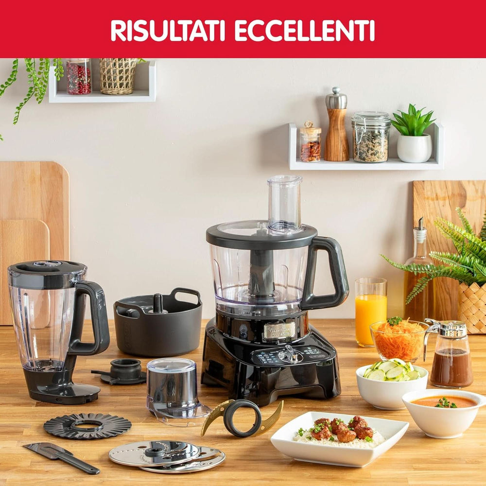 Robot Multifunktion, 8 Accessoires, 6 Vitessen, Doubleforce, FP821811 Multifunktionale Küchenmaschine, Kunststoff, Schwarz Mutter und Kind Naty Shop