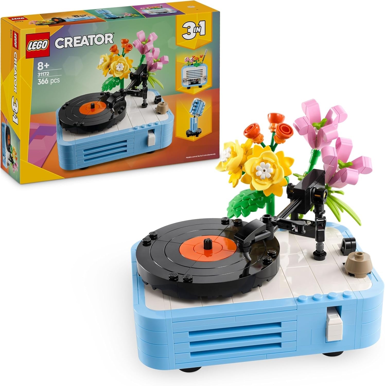 LEGO Creator 3in1 Flowers in Watering Can Toy to Welly Boot to 2 Birds on a Perch, Animals Set for Girls, Boys & Kids, with 3 Butterfly Toys, Makes a Great Desk Accessory, Nature Gift 31149