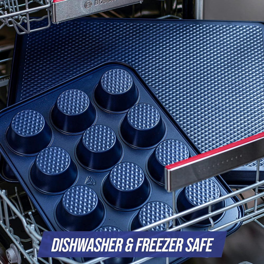 Blue Diamond Bakeware 12Er Muffinform Mit Antihaftbeschichtung, Blau Formen und Backbleche Naty Shop