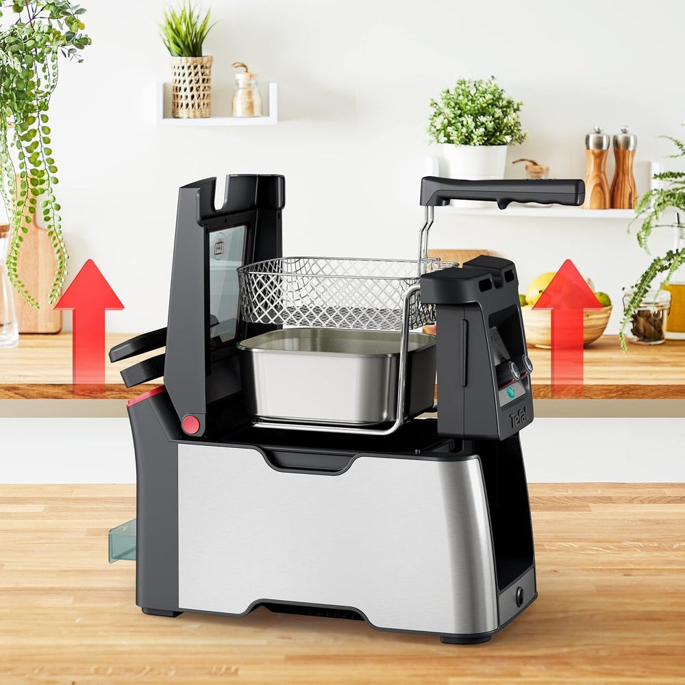 Tefal FR600D Clear Duo Fritteuse, Frittieren mit weniger Rauch und Gerüchen, 1,2 kg Fassungsvermögen, Thermostat, Timer, großes Sichtfenster ohne Nebel Haushaltsgeräte Naty Shop