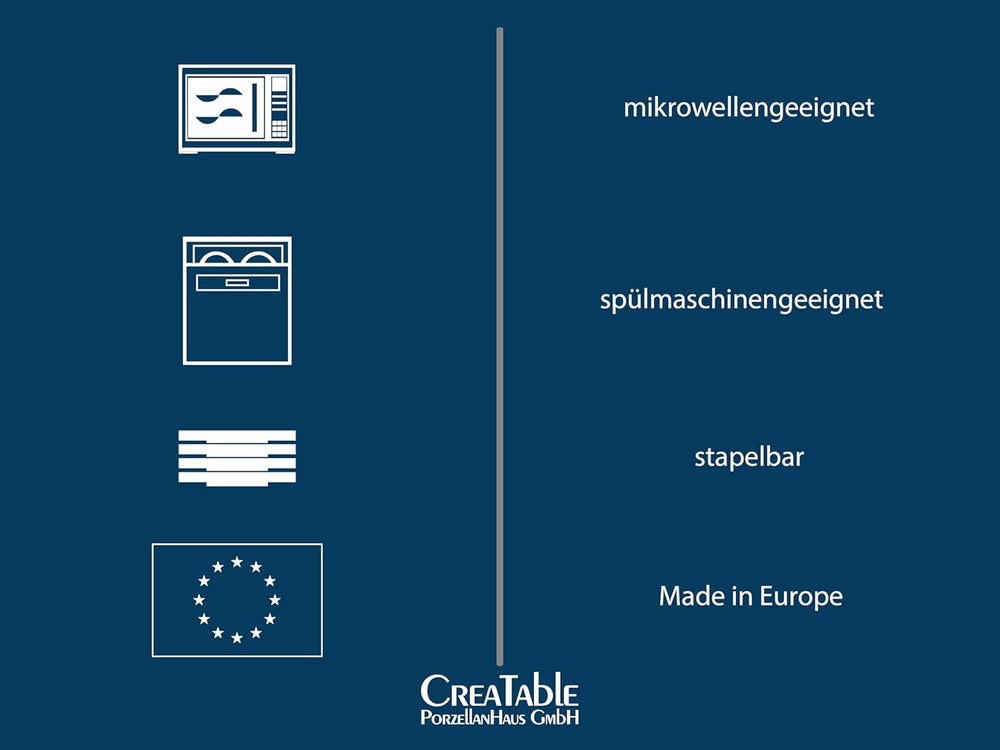 CreaTable, 21627, seria Orient Mandala, set de veselă cu 18 piese, set de farfurii din porțelan, potrivit pentru mașina de spălat vase și cuptorul cu microunde, fabricat în Europa
