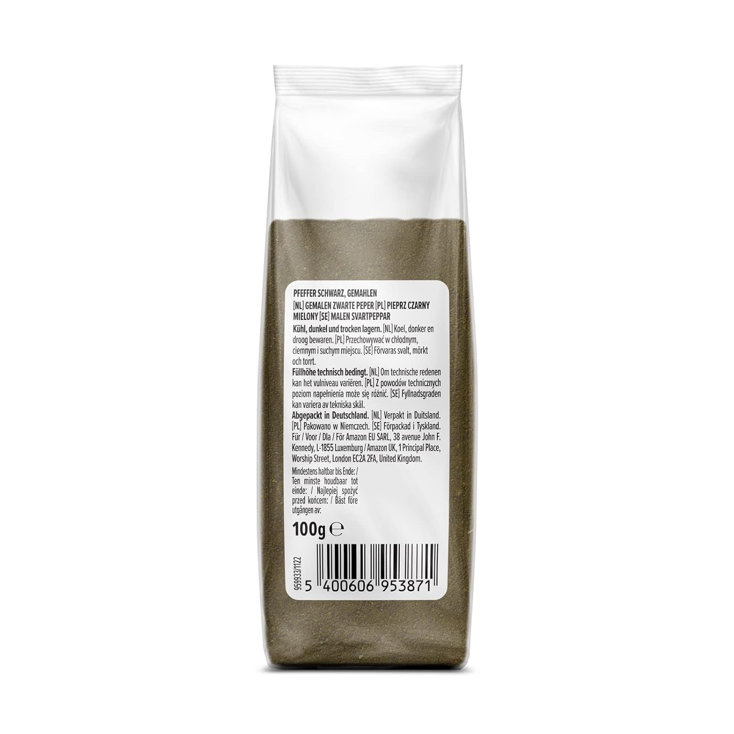 by Amazon Schwarzer Pfeffer gemahlen, 100g