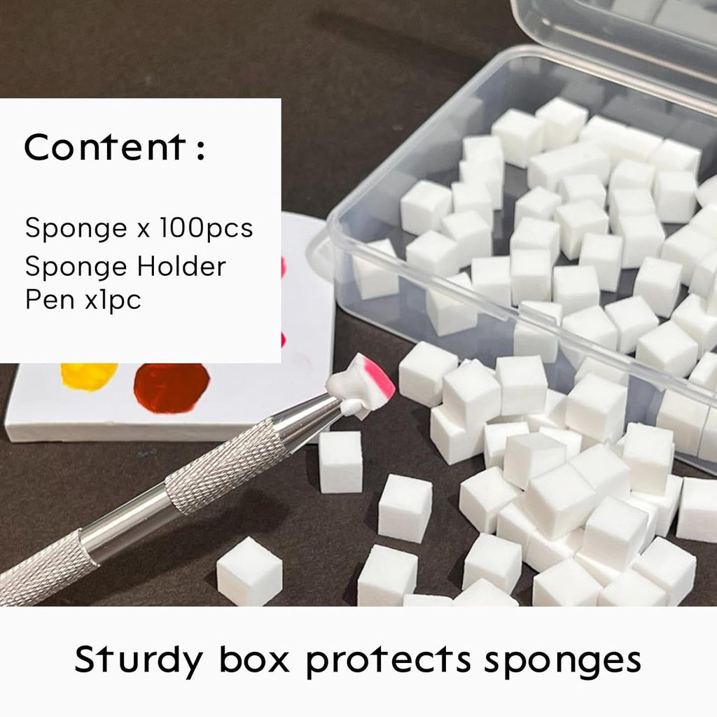 100 Stück Nail Art Schwamm Mit Metallgreifer, Sponge Brush Applikator, Sponge Nagel Pinsel, Nageldesign Zubehör Schwammpinsel, Verwendet, Um Eine Vielzahl Von Gradient Nail Art Patterns Zu Erstellen